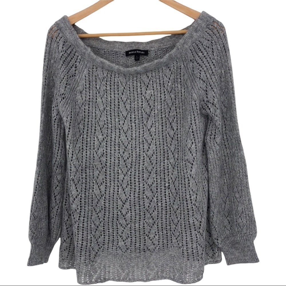 Jealous Tomato gray knit sweater, L